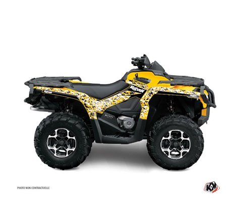 Kit Déco Quad Predator Can Am Outlander 1000 Noir Jaune (2012-2015)