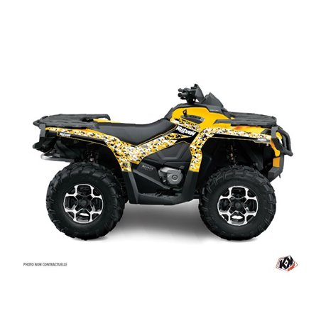 Kit Déco Quad Predator Can Am Outlander 1000 Noir Jaune (2012-2015)