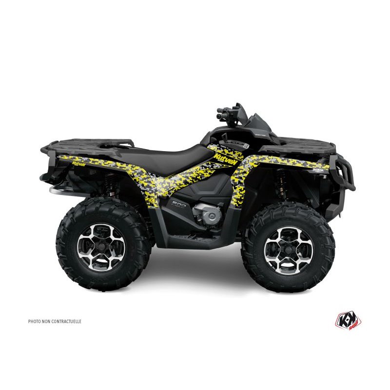 Kit Déco Quad Predator Can Am Outlander 1000 Noir Gris Jaune (2012-2015)