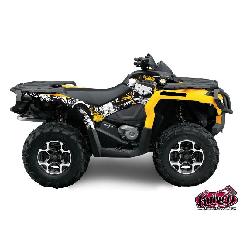 Kit Déco Quad Trash Can Am Outlander 1000 Noir Jaune (2012-2015)