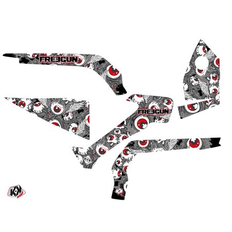 Kit Déco Quad Freegun Eyed Can Am Outlander 1000 Gris Rouge (2012-2015)