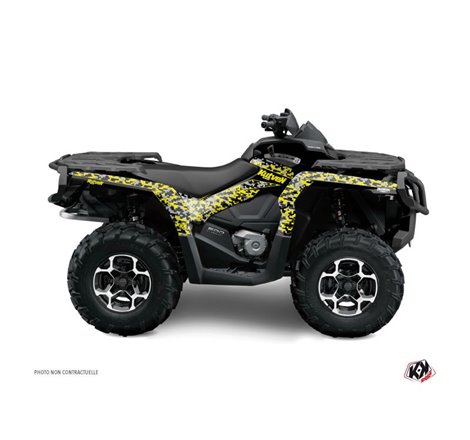 Kit Déco Quad Predator Can Am Outlander 500-650-800 MAX Noir Gris Jaune (2013-2015)