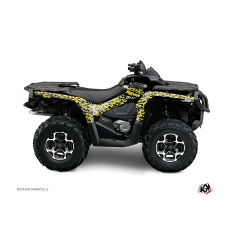 Kit Déco Quad Predator Can Am Outlander 500-650-800 MAX Noir Gris Jaune (2013-2015)
