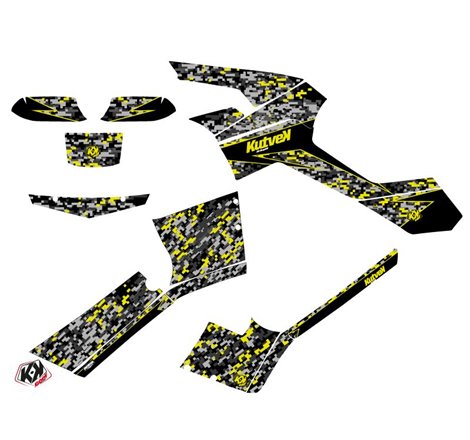 Kit Déco Quad Predator Can Am Outlander 500-650-800 MAX Noir Gris Jaune (2013-2015)