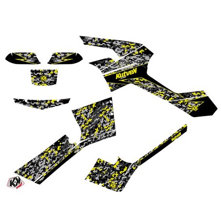 Kit Déco Quad Predator Can Am Outlander 500-650-800 MAX Noir Gris Jaune (2013-2015)