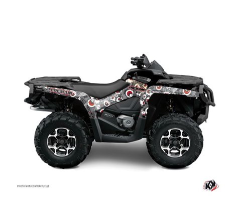 Kit Déco Quad Freegun Eyed Can Am Outlander 500-650-800 MAX Gris Rouge (2013-2015)