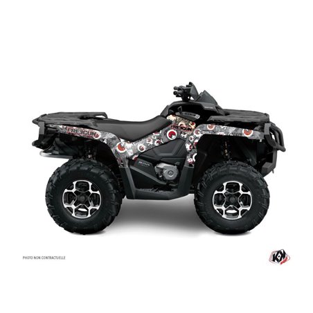 Kit Déco Quad Freegun Eyed Can Am Outlander 500-650-800 MAX Gris Rouge (2013-2015)