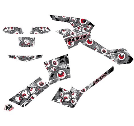 Kit Déco Quad Freegun Eyed Can Am Outlander 500-650-800 MAX Gris Rouge (2013-2015)