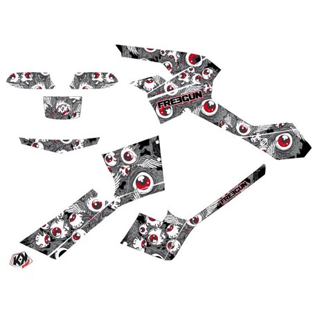 Kit Déco Quad Freegun Eyed Can Am Outlander 500-650-800 MAX Gris Rouge (2013-2015)