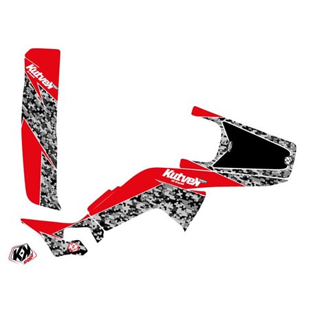 Kit Déco Quad Predator Honda 250 TRX R Noir Rouge (2007-2012)
