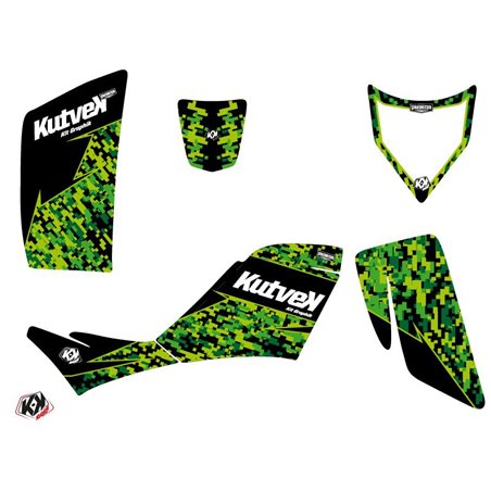 Kit Déco Quad Predator Kawasaki 700 KFX Noir Vert (2007-2014)