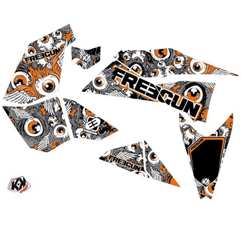 Kit Déco Quad Freegun Eyed KTM 450-525 SX Gris Orange (2009-2013)