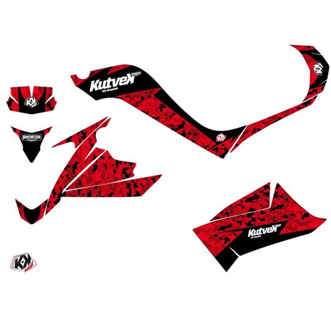 Kit Déco Quad Predator Kymco 90 MAXXER Rouge Noir (2014-2017)