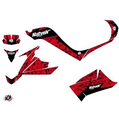 Kit Déco Quad Predator Kymco 90 MAXXER Rouge Noir (2014-2017)