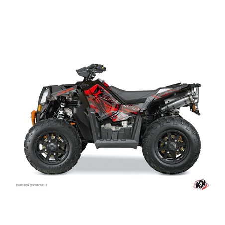 Kit Déco Quad Evil Polaris Scrambler 850-1000 XP Gris Rouge FULL (2015-2019)