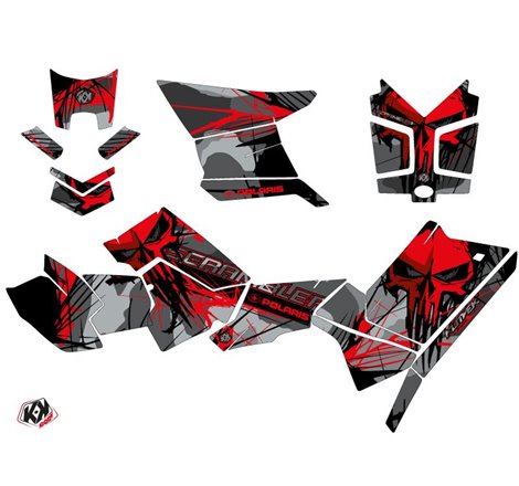 Kit Déco Quad Evil Polaris Scrambler 850-1000 XP Gris Rouge FULL (2015-2019)