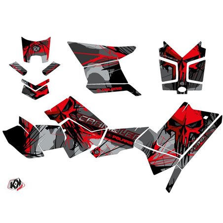 Kit Déco Quad Evil Polaris Scrambler 850-1000 XP Gris Rouge FULL (2015-2019)