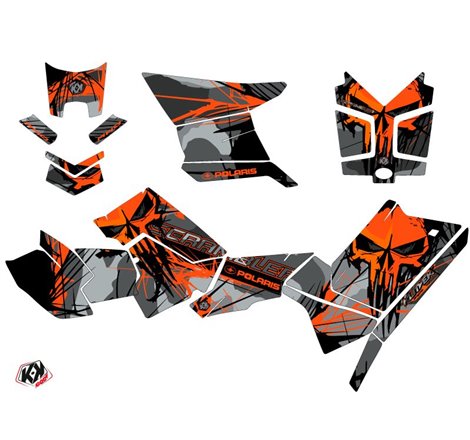 Kit Déco Quad Evil Polaris Scrambler 850-1000 XP Gris Orange FULL (2015-2019)
