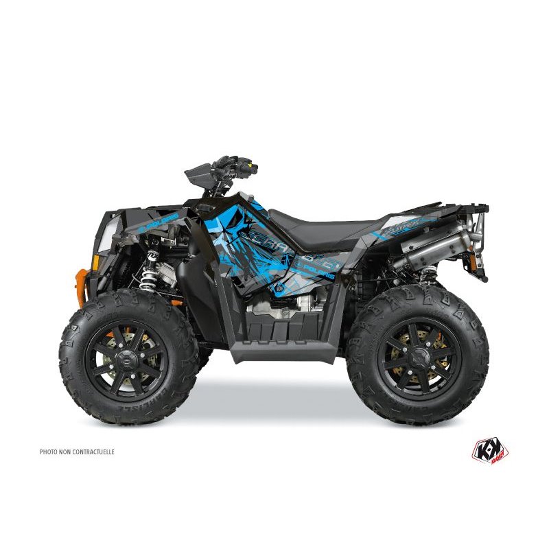 Kit Déco Quad Evil Polaris Scrambler 850-1000 XP Gris Bleu FULL (2015-2019)