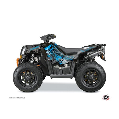 Kit Déco Quad Evil Polaris Scrambler 850-1000 XP Gris Bleu FULL (2015-2019)