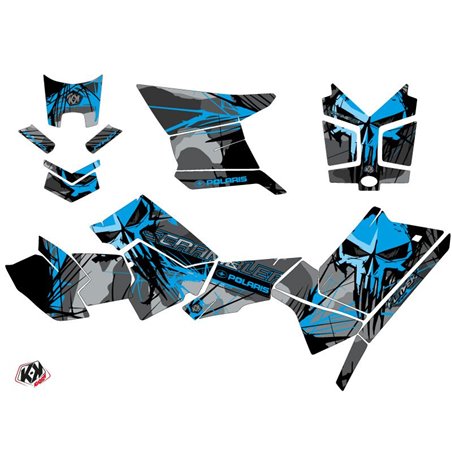 Kit Déco Quad Evil Polaris Scrambler 850-1000 XP Gris Bleu FULL (2015-2019)