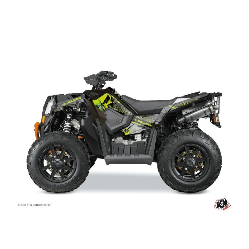 Kit Déco Quad Evil Polaris Scrambler 850-1000 XP Gris Vert (2015-2019)