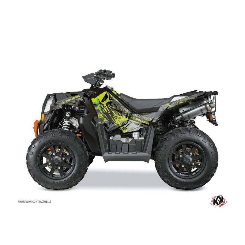 Kit Déco Quad Evil Polaris Scrambler 850-1000 XP Gris Vert FULL (2015-2019)