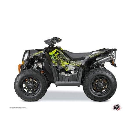 Kit Déco Quad Evil Polaris Scrambler 850-1000 XP Gris Vert FULL (2015-2019)