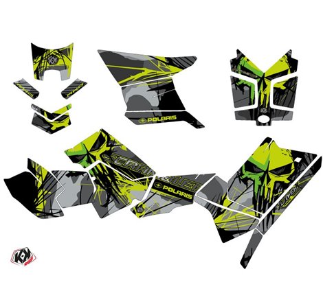 Kit Déco Quad Evil Polaris Scrambler 850-1000 XP Gris Vert FULL (2015-2019)