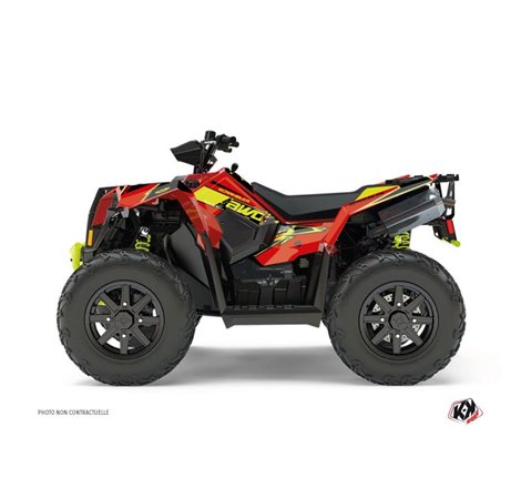 Kit Déco Quad Visor Polaris Scrambler 850-1000 XP Rouge Jaune (2015-2019)