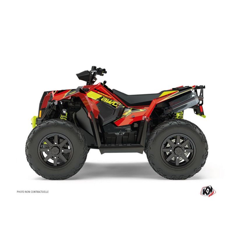 Kit Déco Quad Visor Polaris Scrambler 850-1000 XP Rouge Jaune (2015-2019)