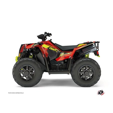 Kit Déco Quad Visor Polaris Scrambler 850-1000 XP Rouge Jaune (2015-2019)