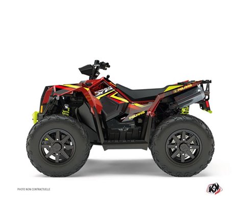 Kit Déco Quad Rock Polaris Scrambler 850-1000 XP Rouge Jaune (2015-2019)