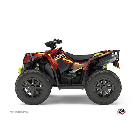 Kit Déco Quad Rock Polaris Scrambler 850-1000 XP Rouge Jaune (2015-2019)