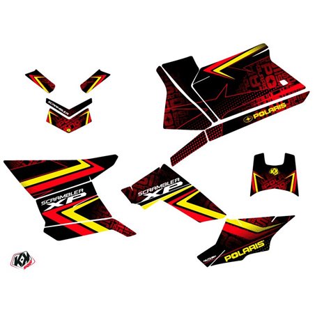 Kit Déco Quad Rock Polaris Scrambler 850-1000 XP Rouge Jaune (2015-2019)
