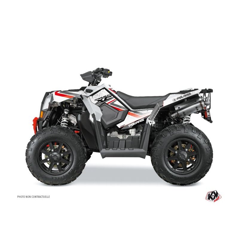 Kit Déco Quad Rock Polaris Scrambler 850-1000 XP Blanc Rouge (2015-2019)