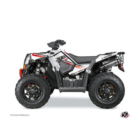 Kit Déco Quad Rock Polaris Scrambler 850-1000 XP Blanc Rouge (2015-2019)