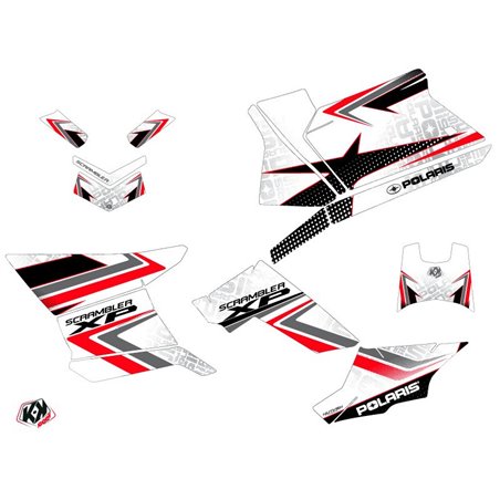 Kit Déco Quad Rock Polaris Scrambler 850-1000 XP Blanc Rouge (2015-2019)