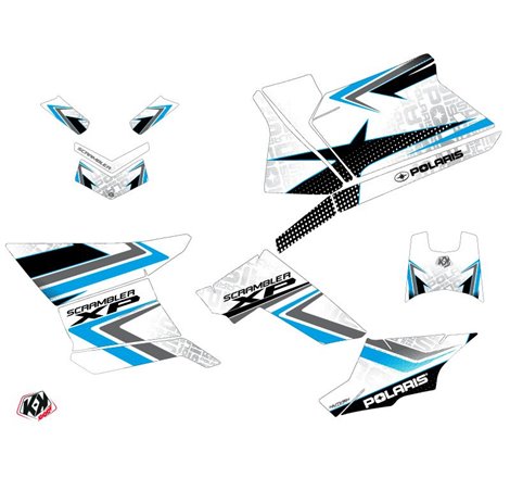 Kit Déco Quad Rock Polaris Scrambler 850-1000 XP Blanc Bleu (2015-2019)