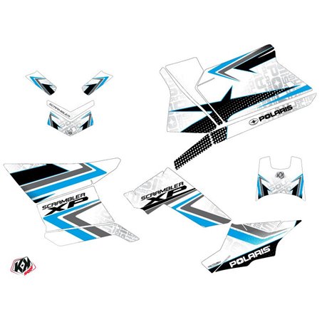 Kit Déco Quad Rock Polaris Scrambler 850-1000 XP Blanc Bleu (2015-2019)