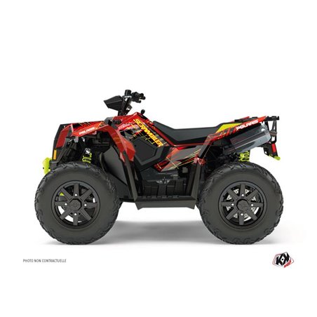 Kit Déco Quad Blade Polaris Scrambler 850-1000 XP Rouge Jaune (2015-2019)