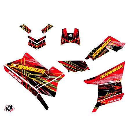 Kit Déco Quad Blade Polaris Scrambler 850-1000 XP Rouge Jaune (2015-2019)