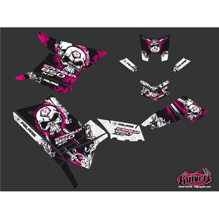 Kit Déco Quad Trash Polaris Scrambler 850-1000 XP Noir Rose (2015-2019)