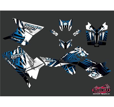 Kit Déco Quad Graff Polaris Scrambler 850-1000 XP Bleu FULL (2015-2019)