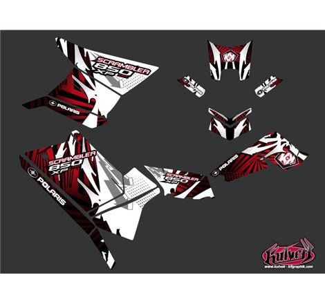 Kit Déco Quad Graff Polaris Scrambler 850-1000 XP Rouge (2015-2019)