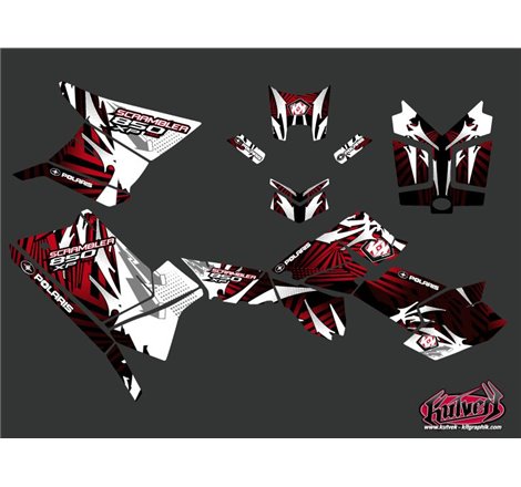 Kit Déco Quad Graff Polaris Scrambler 850-1000 XP Rouge FULL (2015-2019)