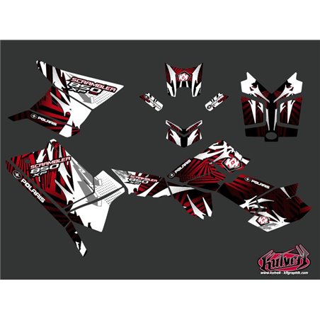 Kit Déco Quad Graff Polaris Scrambler 850-1000 XP Rouge FULL (2015-2019)