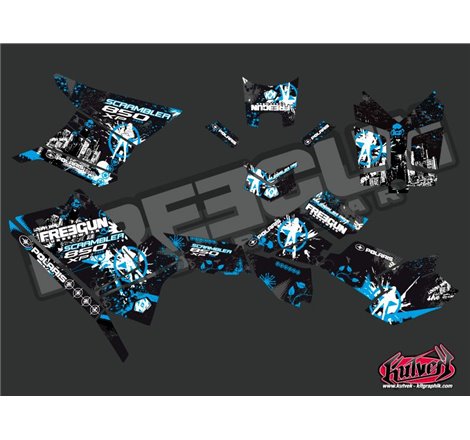 Kit Déco Quad Freegun Polaris Scrambler 850-1000 XP Bleu FULL (2015-2019)