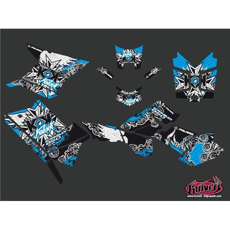 Kit Déco Quad Demon Polaris Scrambler 850-1000 XP Bleu FULL (2015-2019)