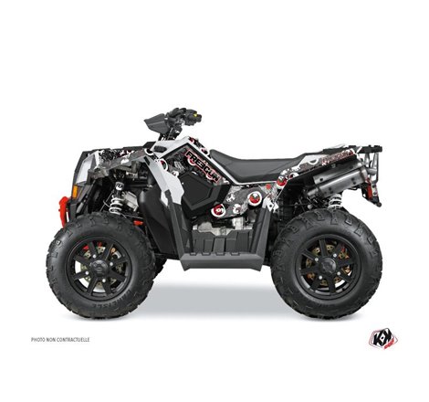 Kit Déco Quad Freegun Eyed Polaris Scrambler 850-1000 XP Gris Rouge (2015-2019)